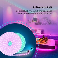 Imagem do Kit Fita LED Wi-Fi + IR RGB Dual 10m Novadigital - Tuya