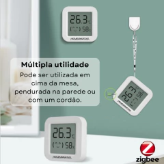 Sensor de Temperatura e Umidade ZigBee Com Display Novadigital - Tuya - loja online
