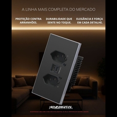 Imagem do Tomada Dupla Zigbee 4x2 com USB e USB-C Quartzo Soft Touch Novadigital Tuya