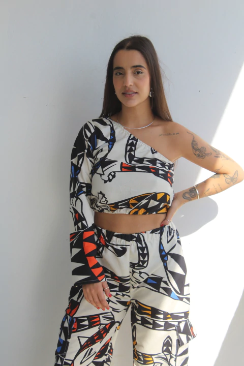 BLUSA UM OMBRO SÓ ESTAMPADA CERRADO BRASILEIRO | FARM