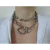 Conjunto Colar choker corrente fecho mosquetão coração Prata - comprar online