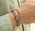 Bracelete pulseira São jorge grafite/ouro