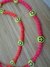 Colar Choker Smile Miçangas Rosa/Laranja na internet