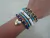 Conjunto de pulseiras Coração Olho Grego azul