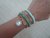Kit de pulseiras strass verde água