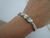 Pulseira Corações Fecho Ímã Prata - loja online