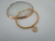 Bracelete torcido Coração resinado pérola ouro