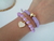 Conjunto de Pulseiras Coração Lilás