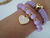 Conjunto de Pulseiras Coração Lilás - comprar online