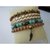 Kit de pulseiras masculinas pedra turquesa/couro trançado - comprar online