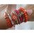 Kit de pulseiras olho grego laranja/rosa boho hippie - comprar online