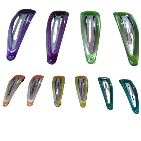 Pack de 10 hebillas de pelo tic tac brillantes en diferentes colores, ideales para niñas y mujeres.
