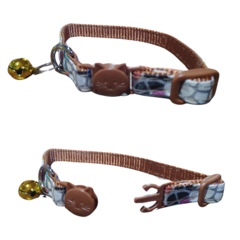 Collar para gatos ajustable con cascabel sonoro y diseño marmolado