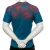 Camiseta Nike de rugby profesional de los Jaguares, vista posterior, con diseño en tonos azules y detalles en rojo.