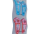 Conjunto de hebillas Tic Tac en forma de flor con dibujos de abejitas en tonos azul y rosa, ideales para niñas.