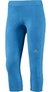 Calza adidas para mujer, modelo Techfit 3/4, en color azul, adecuada para running y gimnasio.