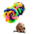 Pelota trenzada de colores vibrantes con cascabel, ideal para perros y gatos.