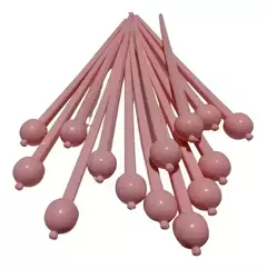 Palitos chinos para el cabello de color rosa, con esferas en los extremos, ideales para peinados elegantes.