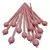 Palitos chinos para el cabello de color rosa, con esferas en los extremos, ideales para peinados elegantes.