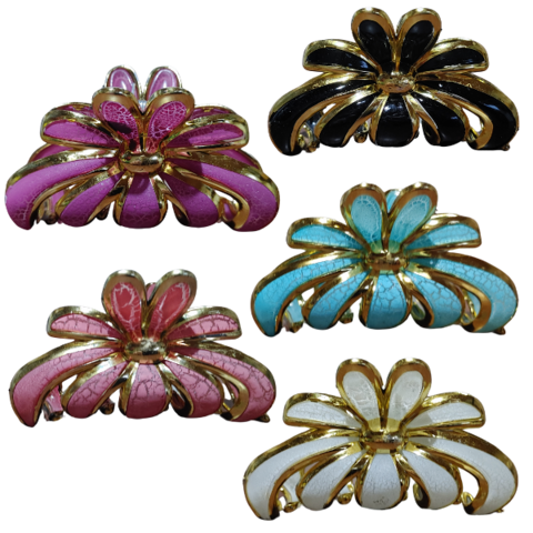 Broches Para Pelo S/metal Palmera Agrietada ribete dorado x unidad