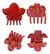 Set De Accesorios Para Cabello Pasión En Rojo Floral - comprar online