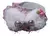 Vincha tiara rosa con detalles de peluche y lazo metálico para niñas.