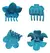 Set De Accesorios Para Cabello Elegancia Turquesa Floral - comprar online