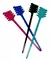 Palitos chinos para el cabello en colores variados: rosa, azul, negro y aqua.