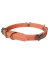 Collar de silicona hipoalergénico para perros en color naranja, con detalles metálicos.