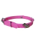 Collar de silicona hipoalergénico para perros, color rosa, de 30x1 cm con detalle metálico de un perro.