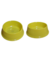 Comedero y bebedero para perros pequeños de color amarillo, con base de 16 cm.