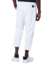 Pantalón blanco 7/8 de hombre de adidas, visto desde atrás, con detalles de diseño urbano.