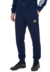 Pantalón jogger azul oscuro de adidas para hombre, con logo dorado y ajuste con cordón.
