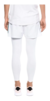Hombre de espaldas usando calzas largas blancas ADIDAS Alphaskim Tech Long, combinadas con una camiseta y zapatillas deportivas.