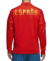 Campera roja de fútbol para hombre con la inscripción "ESPAÑA" en la parte posterior.