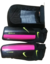 Canilleras Nike Mercurial Blade en color negro con detalles en rosa y amarillo, acompañadas de una funda de transporte.