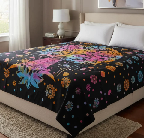 Cubrecama Hindú 2 y 1 1/2 Plazas Manta Mandala India Batik - tienda online
