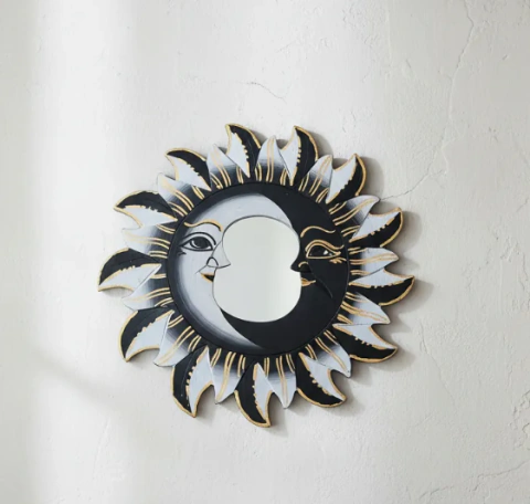 Espejo Indonesia Sol Y Luna 20 Cm.