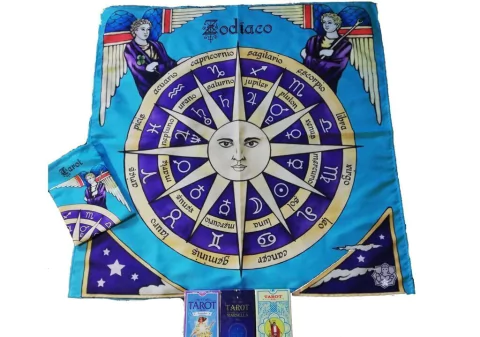 Paño Tarot Astrológico 70x70 Cm. Con Bolsa - comprar online