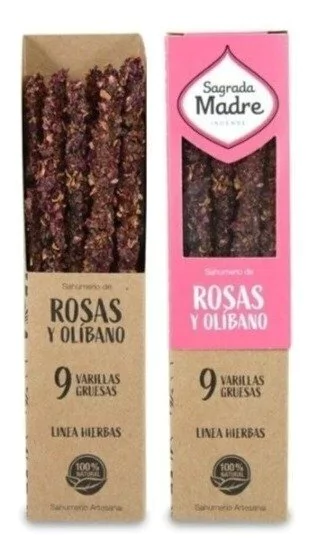 Sahumerio Rosa Y Olibano Sagrada Madre Natural 1 Unidad