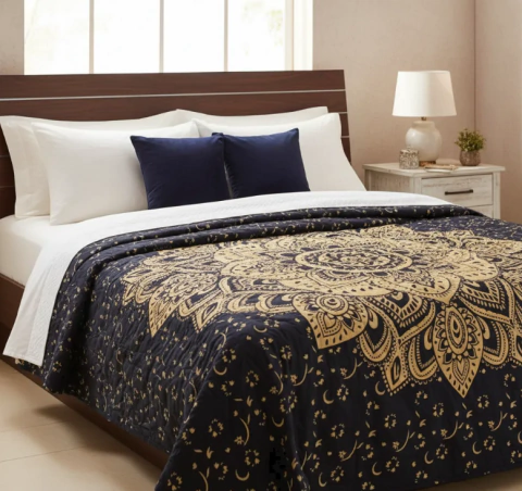 Cubrecama 2 Plazas Manta Premium Hindú Tapiz 230x210 Cm.