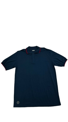 CHOMBA DE PIQUE AZUL CON VIVO ROJO - comprar online
