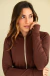 Casaco recortes marrom - comprar online