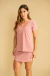 Blusa decote v dry fit rosa claro