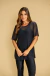 Blusa manga tule preto