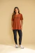 Blusa manga tule telha - comprar online