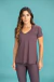 Blusa decote v ameixa