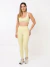 Calça vies lateral amarelo lima