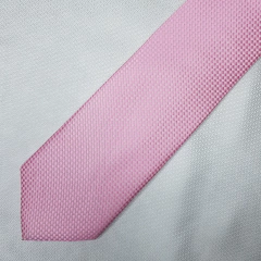 Gravata Semi-Slim Jacquard Rosa com Detelhe Branco na internet