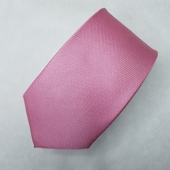 Gravata Semi-Slim Jacquard Rosa Escuro Lisa Trabalhada
